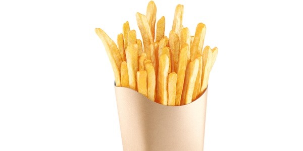 Blank craft paper pack with french fries mockup, side view French fries and type 2 diabetes risk